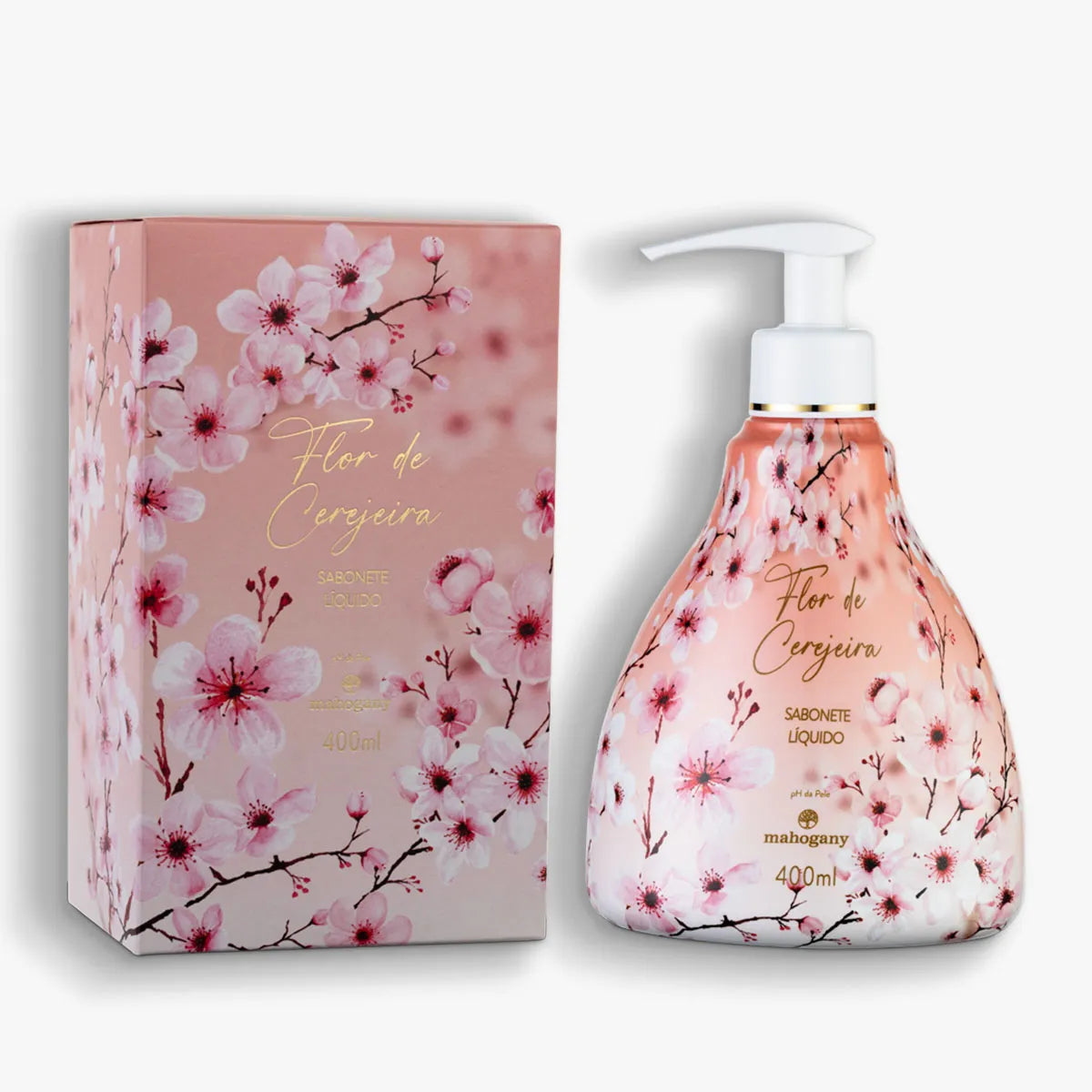 Kit Flor de Cerejeira com Sabonete Líquido, Hidratante e Banheira Cristal